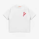 Beyaz  Istakoz Desenli Çocuk Tişört