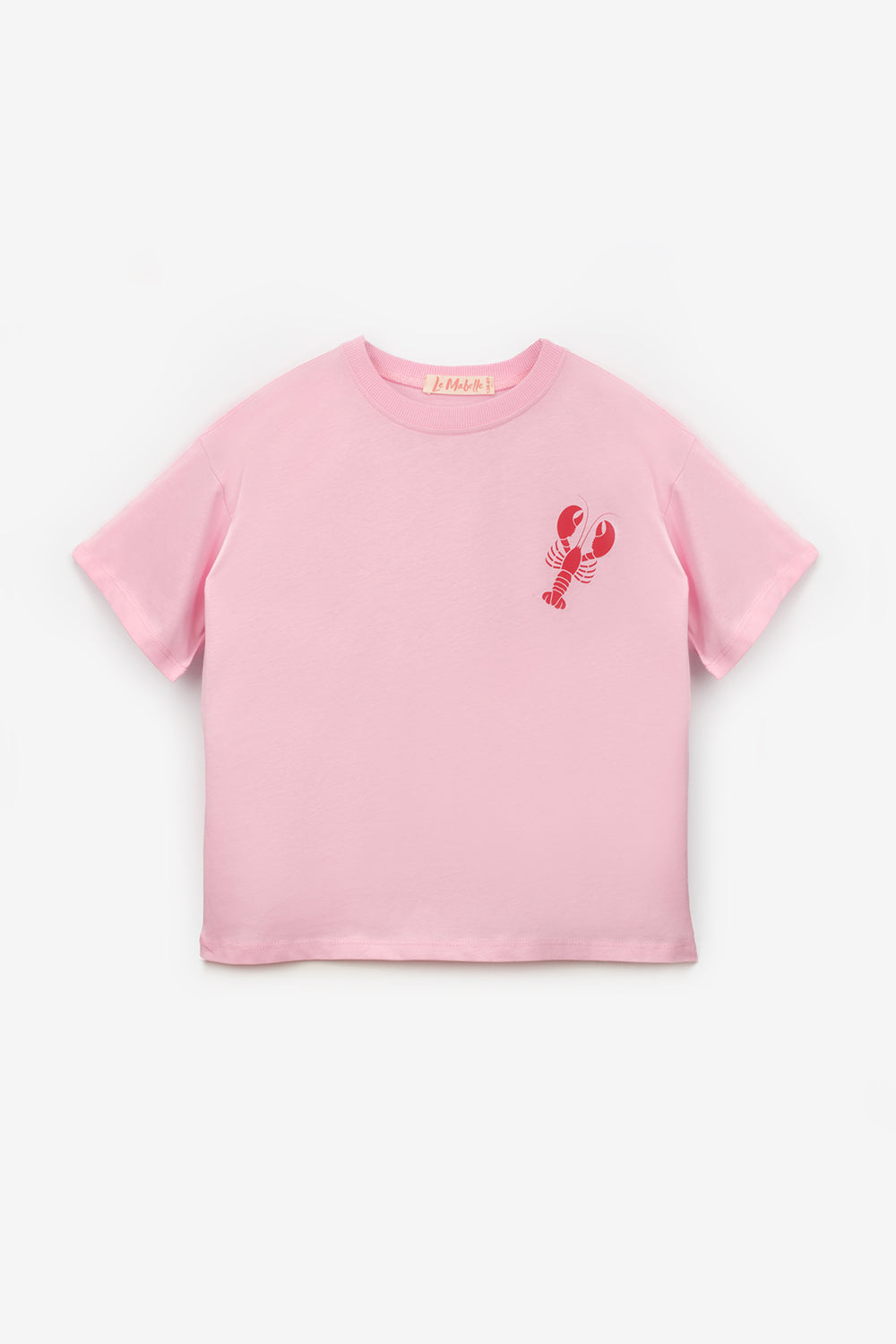 Pembe  Istakoz Desenli Çocuk Tişört