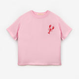 Pembe  Istakoz Desenli Çocuk Tişört