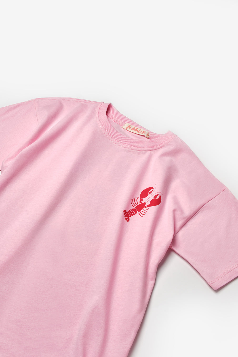 Pembe  Istakoz Desenli Çocuk Tişört