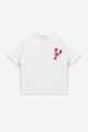 White Short-Sleeved Lobster Print Children's T-Shirt