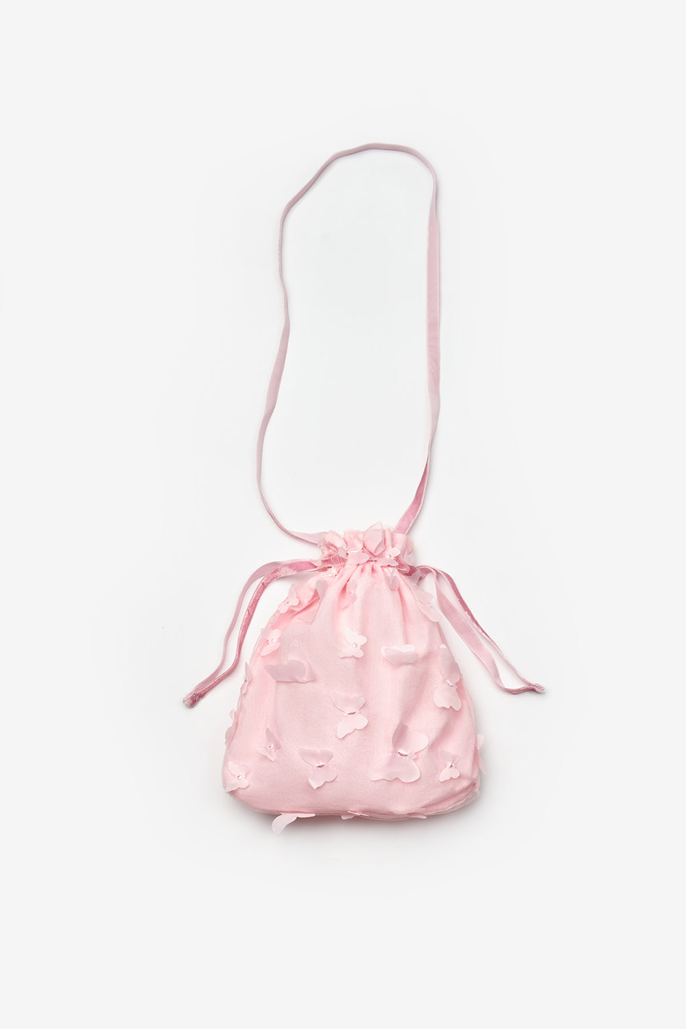 Pembe  Kelebek Aplikeli Kız Çocuk Çanta