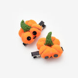 Turuncu  Bal Kabağı Figür İkili Halloween Klips Toka Set