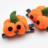 Turuncu  Bal Kabağı Figür İkili Halloween Klips Toka Set